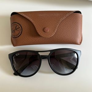 Black Ray Ban Sunglasses with Leather Case